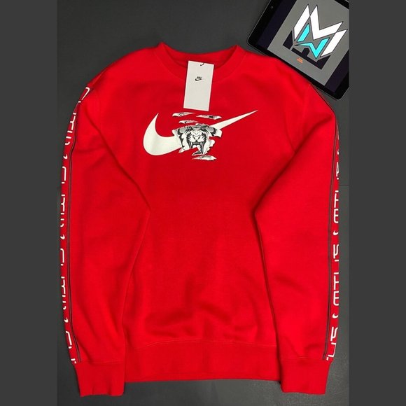 Nike | Shirts | Nike Nsw Tiger Swoosh Crew Neck Pullover Red Mens Sizes  Dn591657 | Poshmark